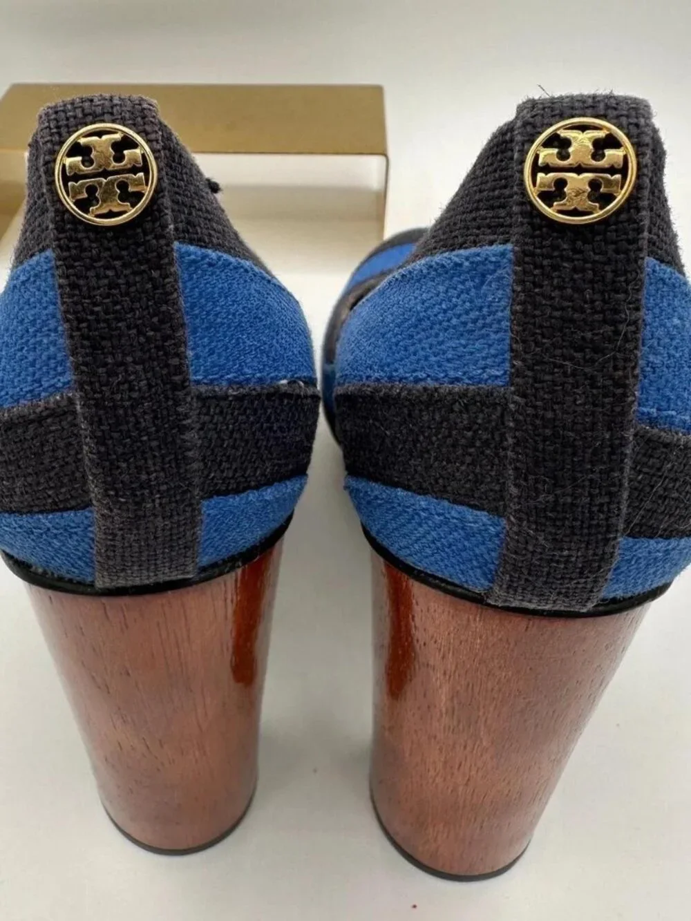 Tory Burch Women's Blue and Black Courts